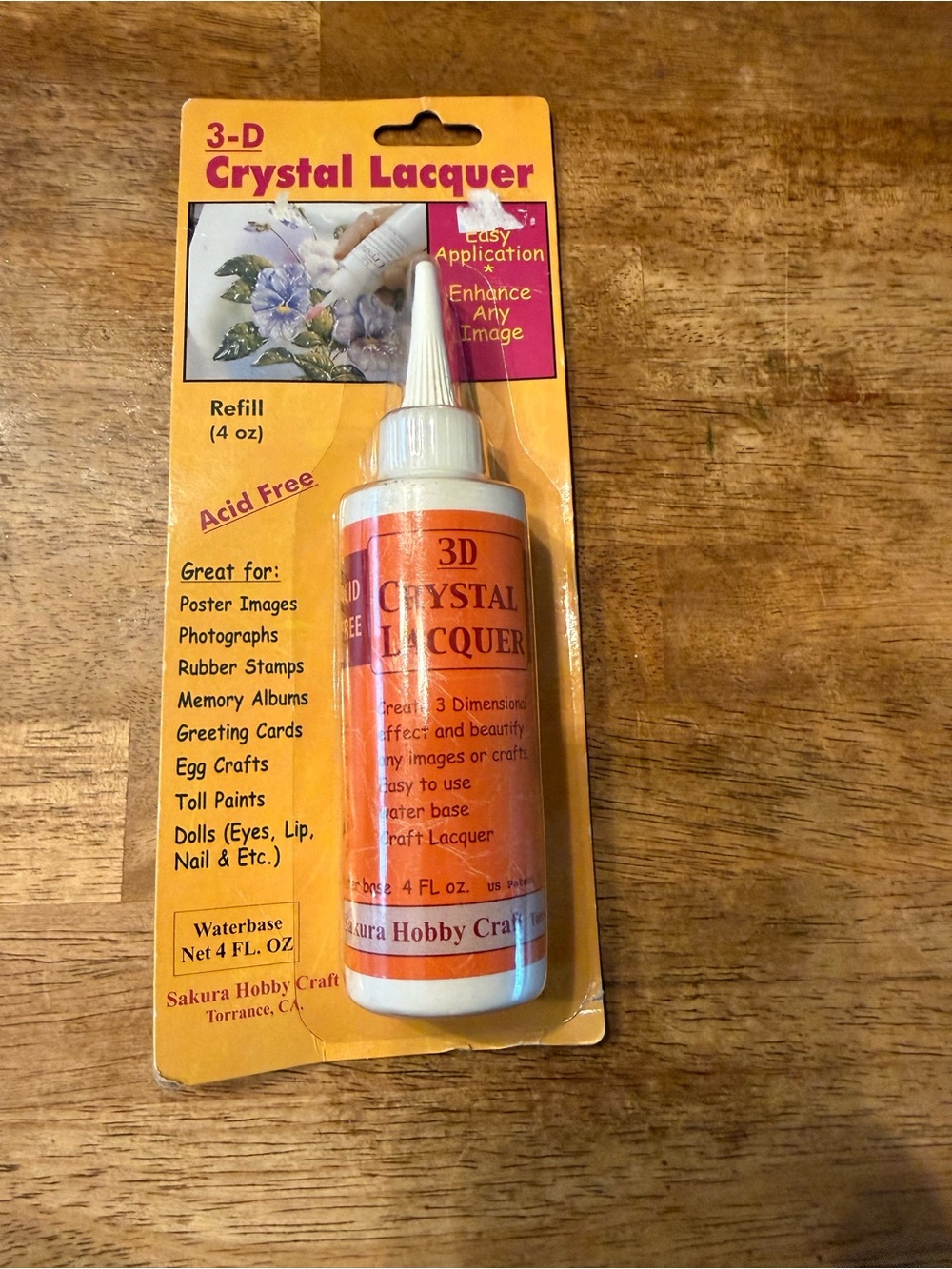 Sakura 3-D Crystal Lacquer Bottle in Orange and White